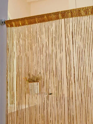 Cortina decorativa de hilos – Separador de ambientes con borlas para puertas, ventanas y decoración del hogar