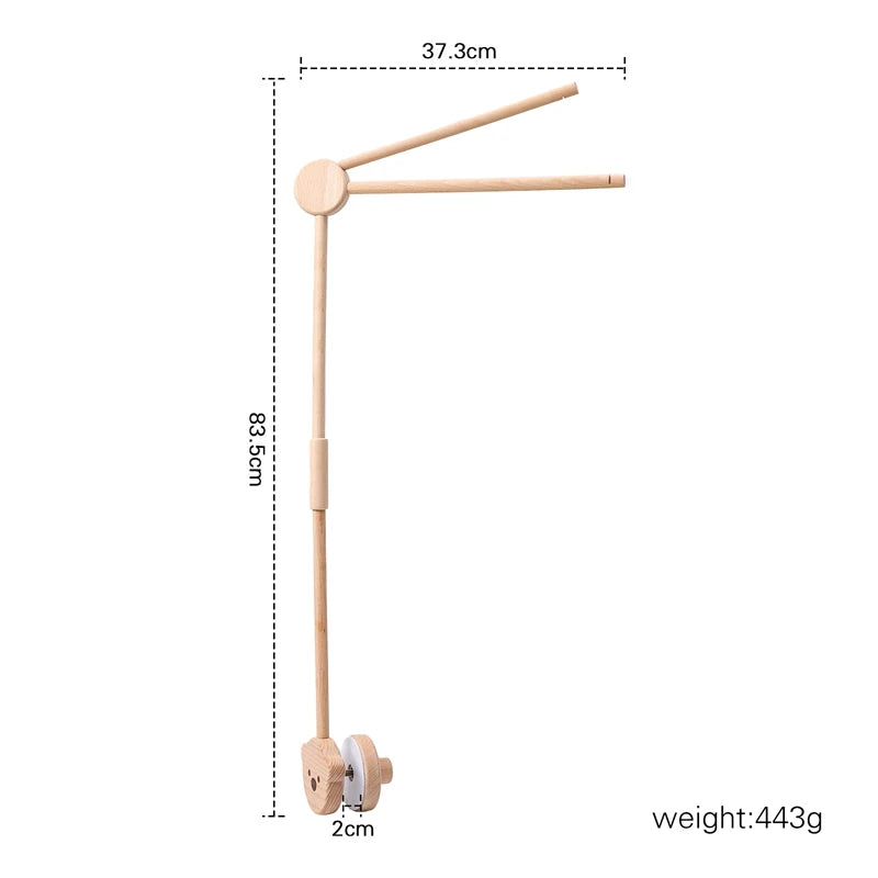 Móvil Musical para Cuna de Bebé Recién Nacido – Caja de Música con Sonajero Colgante Giratorio de Estilo Madera, Juguete Musical Relajante para Bebés de 0 a 12 Meses, Decoración para Cuna de Guardería y Regalo para Baby Shower