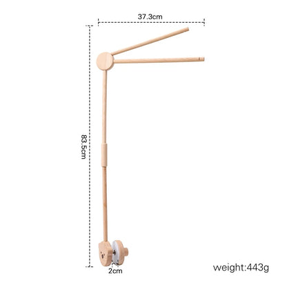 Móvil Musical para Cuna de Bebé Recién Nacido – Caja de Música con Sonajero Colgante Giratorio de Estilo Madera, Juguete Musical Relajante para Bebés de 0 a 12 Meses, Decoración para Cuna de Guardería y Regalo para Baby Shower