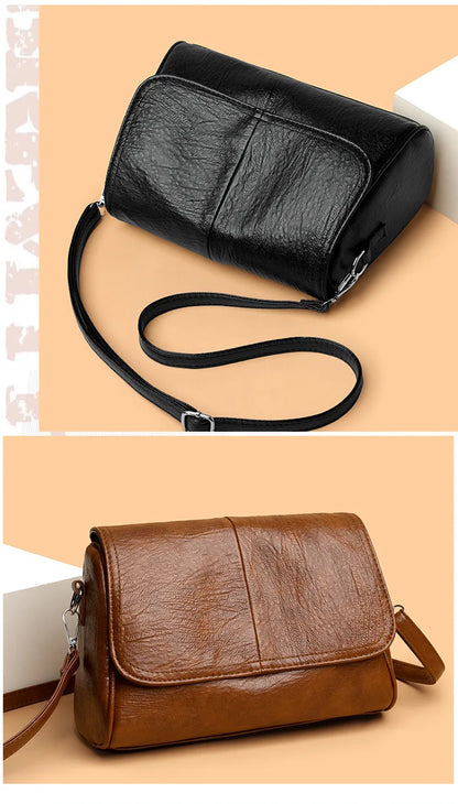 Sac bandoulière en cuir ciré huilé rétro – Sac à main texturé vintage avec rabat élégant, bandoulière réglable, sac à main décontracté classique pour femmes et usage quotidien