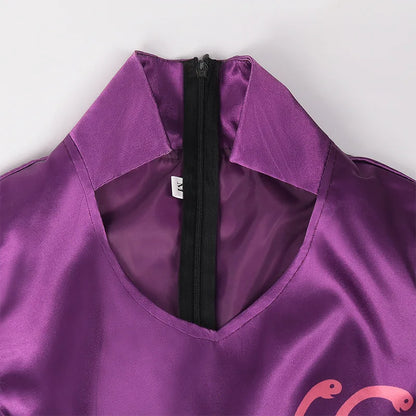One Piece Boa Hancock Cosplay Costume – Purple Kimono Cheongsam Dress & Cloak