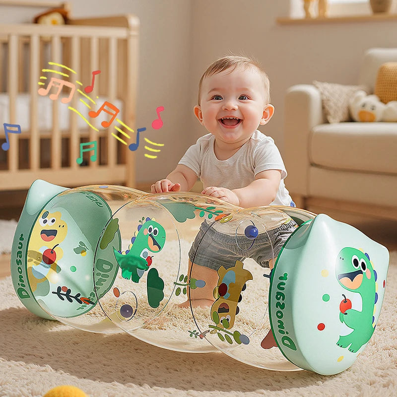 Inflatable Baby Crawling Roller Toy – Rattle & Activity Play Toy for Babies 6-12 Months, Interactive Developmental & Educational Toy