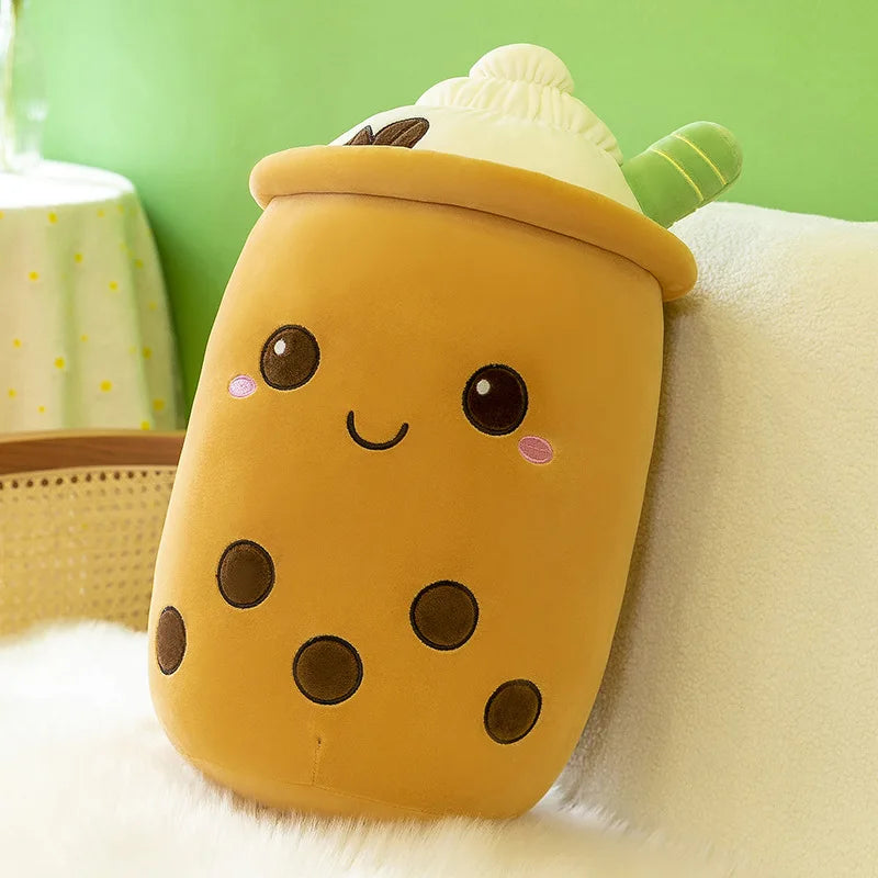 Giant Bubble Tea Plush Pillow – 22–70cm Squishy Milk Tea Boba Stuffed Toy Fruit Drink Bottle Decor Gift