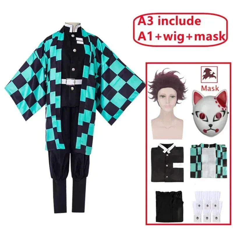 Tanjiro Kamado Inspired Cosplay Costume – Demon Slayer Anime Outfit for Kids & Adults Halloween Roleplay Gift Suit
