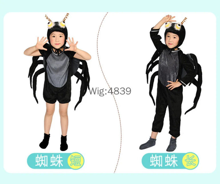 Kids Spider Animal Cosplay Costume – Boys & Girls Cartoon Animal Jumpsuit for Halloween, Party, Stage Performance & Dress-Up
