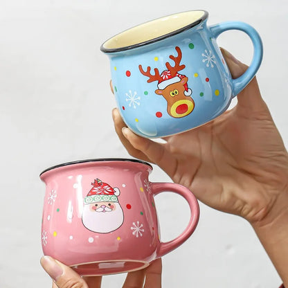 150ML Christmas Santa Claus Ceramic Mug – Cute Cartoon Coffee & Milk Cup for Kids, Office & Home, Festive Xmas Gift