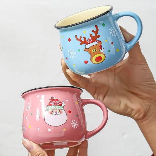 150ML Christmas Santa Claus Ceramic Mug – Cute Cartoon Coffee & Milk Cup for Kids, Office & Home, Festive Xmas Gift