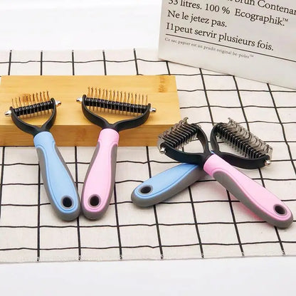 Professional Pet Deshedding Comb Dog & Cat Hair Removal Brush Fur Trimmer Grooming Tool