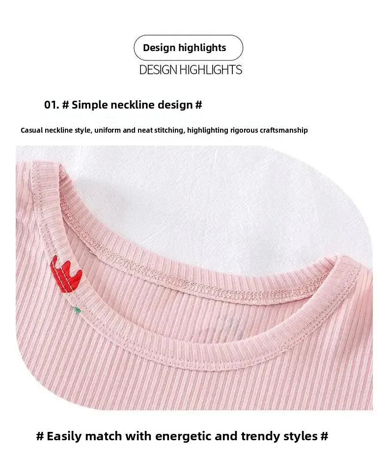 Conjunto de pijama para niños – Atuendo de dormir estampado de flores para bebés y niñas para las cuatro estaciones | Conjunto cómodo de ropa y de casa para niños