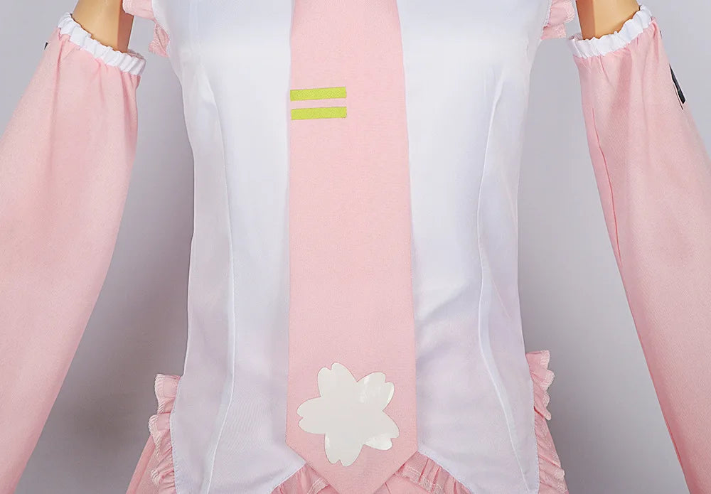 Pink Cosplay Costume Performance Suit – Miku Regular Version with Wig (Girls Spring Sakura Cherry Anime Outfit)