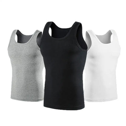 Men's 100% Cotton Tank Top – White, Grey & Black Plus Size Sleeveless Vest for Summer, Fitness, Bodybuilding & Casual Everyday Wear