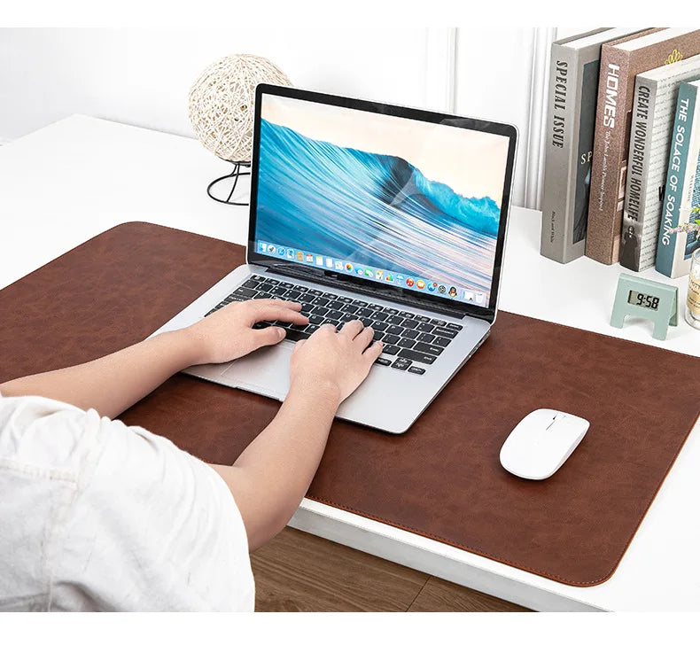 Waterproof PU Leather Desk Mat - Large Non-Slip Mouse Pad & Keyboard Desk Protector for Laptop, Office & Gaming