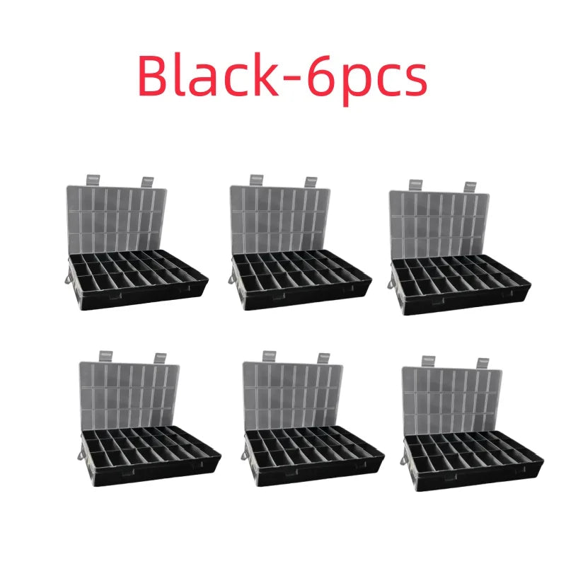 Caja de Almacenamiento de Plástico con 24 Rejillas – Estuche Organizador con Compartimentos para Joyas, Pendientes, Cuentas y Piezas Pequeñas para Almacenamiento en el Hogar, Manualidades y Organización de Exhibiciones