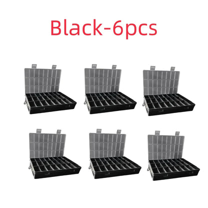 Caja de Almacenamiento de Plástico con 24 Rejillas – Estuche Organizador con Compartimentos para Joyas, Pendientes, Cuentas y Piezas Pequeñas para Almacenamiento en el Hogar, Manualidades y Organización de Exhibiciones