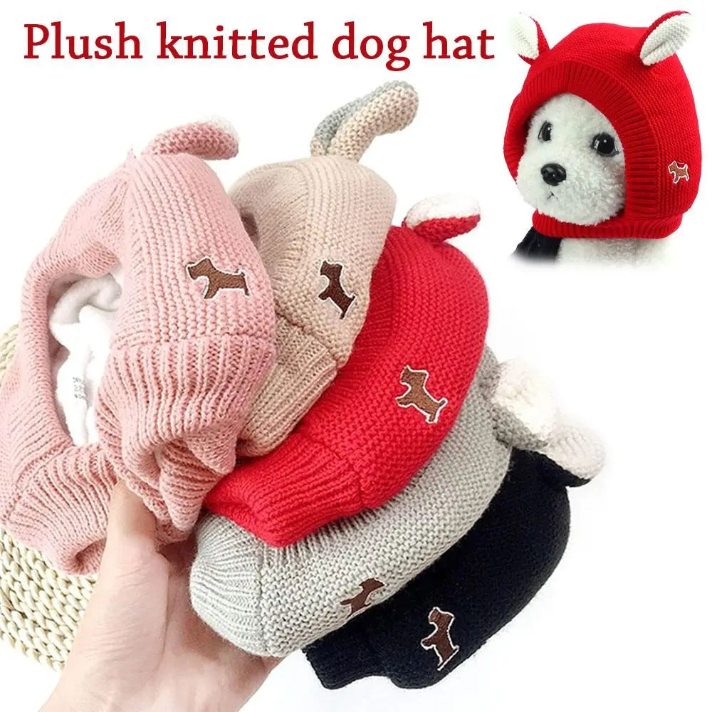 Quiet Dog Ear Muffs – Noise Protection & Warm Knitted Ear Covers for Medium & Large Dogs, Cozy Winter Anxiety Relief Hat