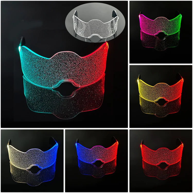 Gafas LED ciberpunk luminosas – Gafas futuristas con luz para cosplay, raves y fiestas de Halloween