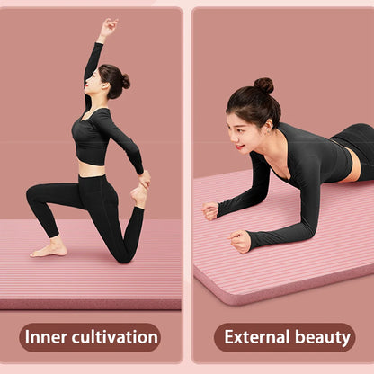 Colchoneta de Yoga NBR de 8MM – Colchoneta de Ejercicio Gruesa Antideslizante para Principiantes, Yoga en Casa, Baile, Entrenamientos de Fitness y Equipos de Entrenamiento de Suelo