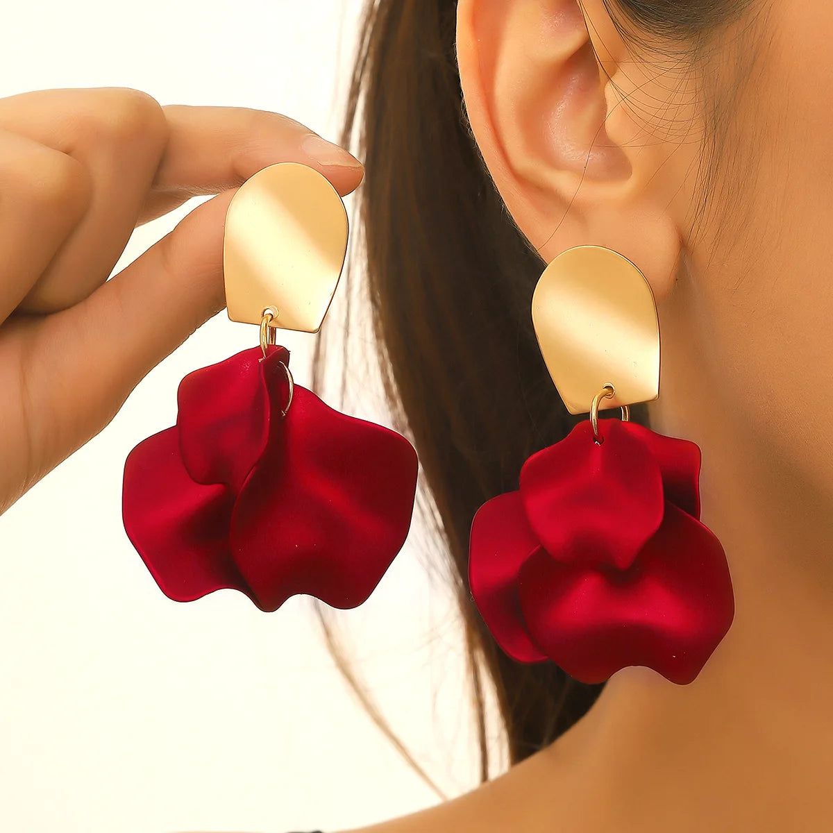 Multicolor Flower Earrings for Women – Delicate Petal Tassel Stud Earrings, Elegant Floral Jewelry for Everyday & Party Wear