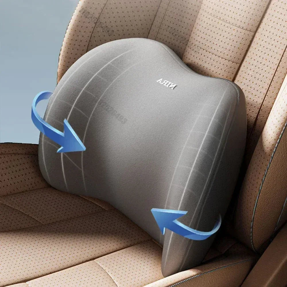 Almohada Ergonómica de Soporte Lumbar de Espuma Viscoelástica para Asiento de Coche, Silla de Oficina, Sillón Reclinable y Cama – Cojín de Apoyo para Aliviar el Dolor de Espalda Baja