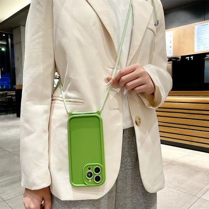 Funda Cruzada para Teléfono con Cordón Ajustable – Cubierta Protectora Suave para iPhone 17, 16, 16E, 15, 14, 13, 12, 11, X, XS, 8 Plus y SE 2022, Funda para Teléfono de Hombro con Manos Libres
