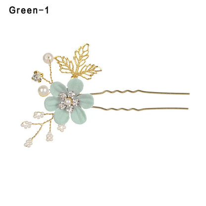 Luxury Floral Bridal Hair Comb with Gold Leaves – Crystal Wedding Hair Accessory for Brides & Prom