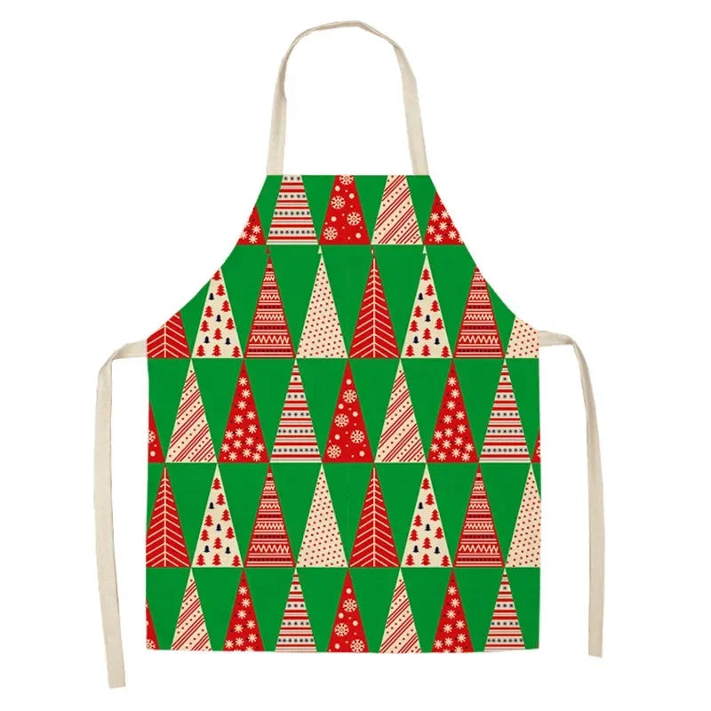 Christmas Moose Print Kitchen Apron – Unisex Cooking & Baking Workwear for Home Cleaning, Barbecue, Restaurant & Kitchen Use
