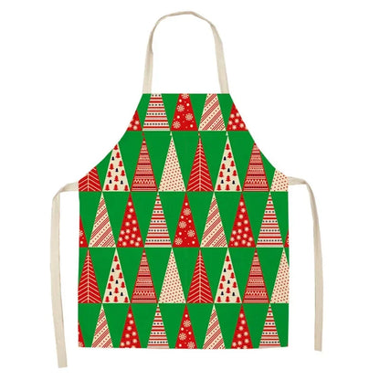 Christmas Moose Print Kitchen Apron – Unisex Cooking & Baking Workwear for Home Cleaning, Barbecue, Restaurant & Kitchen Use
