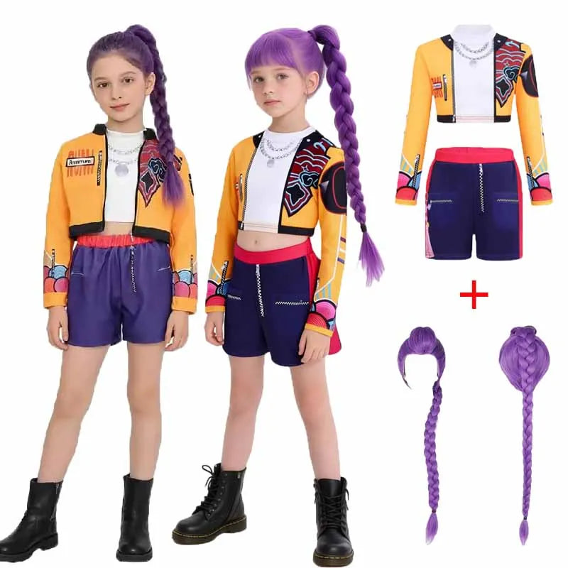 Kids Cosplay Costume Set – Cartoon Anime Stage Performance Outfit for Girls, Movie Roleplay Party Clothing (Ages 3–12 Years)