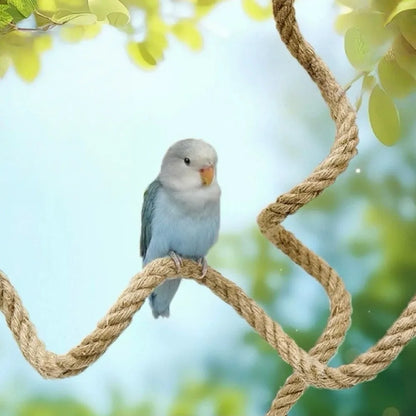 Bendable Bird Perch Rope – Linen Rope DIY Climbing Perch with Non-Slip Grip, Suction Cup Mount & Durable Design for Parrots