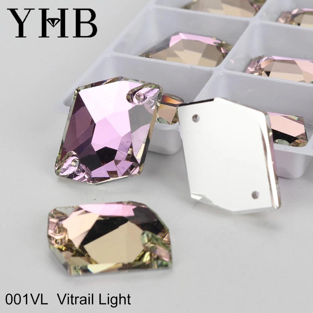Strass à coudre YHB Cosmic AB Moonlight – Pierres plates en cristal de verre pour la décoration de vêtements et de sacs