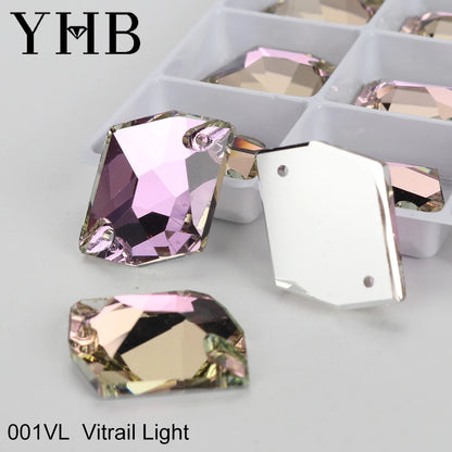 Strass à coudre YHB Cosmic AB Moonlight – Pierres plates en cristal de verre pour la décoration de vêtements et de sacs