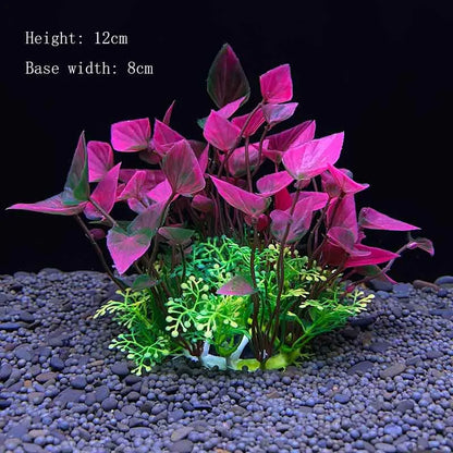 Artificial Underwater Aquarium Plants – Plastic Aquatic Fake Shrubs & Green Water Grass for Fish Tank Landscaping, Realistic Simulated Decor