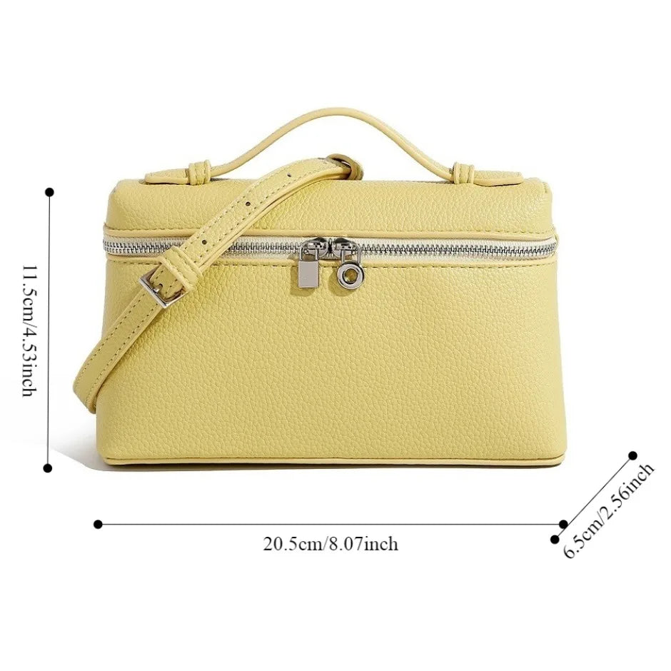 Sac à bandoulière en cuir grain de litchi de qualité supérieure pour femmes – Sac à main bento minimaliste tendance, Mini sac à bandoulière exquis avec poignée supérieure pour une tenue quotidienne élégante, des sorties décontractées et un style chic