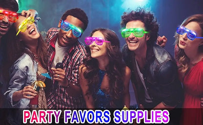 Lunettes de fête lumineuses à LED – Lunettes néon phosphorescentes 3 modes pour anniversaires, mariages et festivals