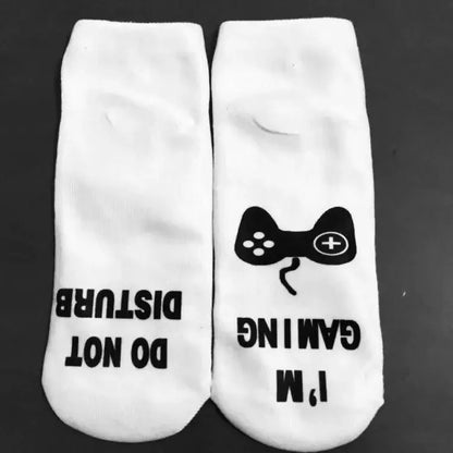 Funny Harajuku Word Print Socks – Unisex Cotton Crew Socks for Men & Women, Hip Hop Streetwear Skateboard Style