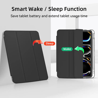 Étui pour iPad avec porte-crayon pour iPad Air 6/5, iPad Pro 11/12.9/13, iPad 10e génération, 10.2, 9.7 et iPad Mini 7/6 – Étui intelligent de protection