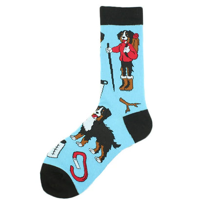 Funny Cotton Novelty Crew Socks – Alien, Planet, Shark, Dinosaur, Skateboard & Math Designs for Men & Women