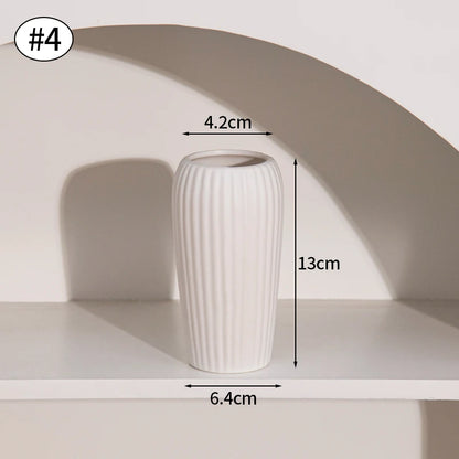 Florero Nórdico de Cerámica Blanca – Jarrón Decorativo Moderno para Sala de Estar, Decoración del Hogar y Escritorio