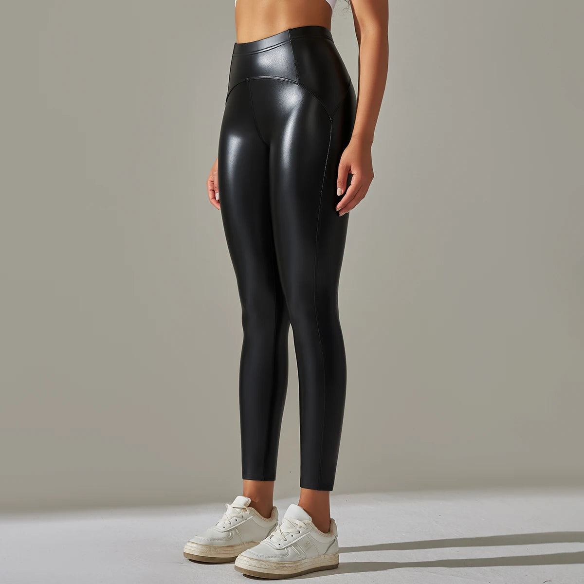 6 Color Autumn Winter Thin Velvet PU Leather Leggings Women High Elastic Waist Trousers Sexy Slimming Pants