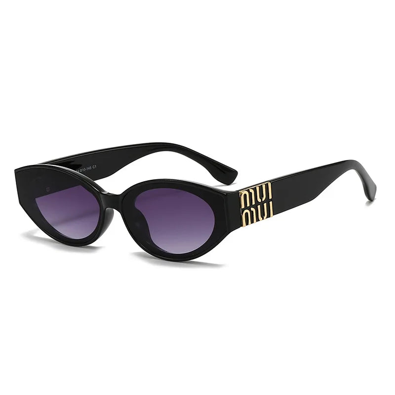 Luxury Glamour Sunglasses Men Women Oval UV400 Minimalist Fashion Brand Unisex Stylish Shades Sun Glasses