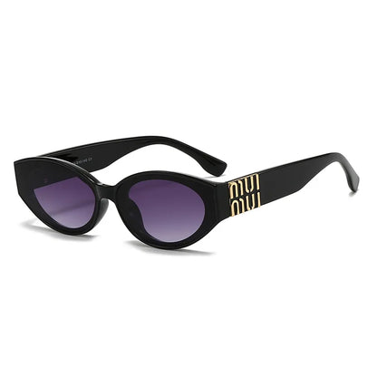 Luxury Glamour Sunglasses Men Women Oval UV400 Minimalist Fashion Brand Unisex Stylish Shades Sun Glasses