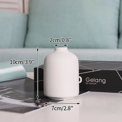 Florero Nórdico de Cerámica Blanca – Jarrón Decorativo Moderno para Sala de Estar, Decoración del Hogar y Escritorio