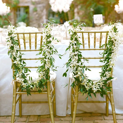 Glicinia Artificial en Enredadera – Guirnalda Colgante Realista de Seda Sintética con Hojas de Hiedra para Arcos de Boda, Decoración de Jardín, Decoración del Hogar y Estilismo de Fiestas