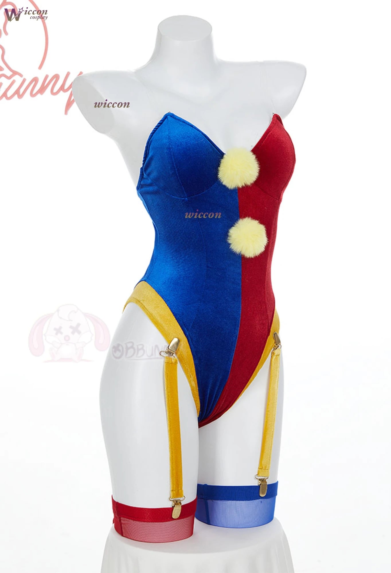 Clown Circus Cosplay Costume – Original Design Adult Set (Pomnii Wig, Hat, Velvet Skirt, Carnival/Christmas Outfit)