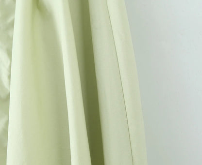 YENKYE Women’s Sexy Backless Green Halter Midi Dress Elegant Low Waist A-Line Cotton Summer Evening Party Robe