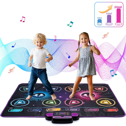 Kids Electronic Dance Mat – Double Player Music Dance Pad with 9 Levels Educational Toy
