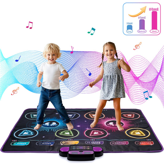Alfombrilla de baile electrónica para niños – Alfombrilla de baile musical para dos jugadores con 9 niveles Juguete educativo