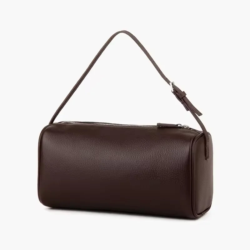 Donna-in Genuine Cowhide Leather Handbag – Women’s Full Grain Leather Top Handle Bag with Shoulder Strap, Luxury Soft Sheepskin Lining, Elegant Vintage Purse for Daily Use, Work & Fashion Styling