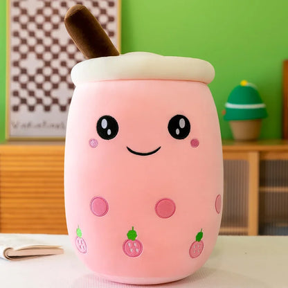 Giant Bubble Tea Plush Pillow – 22–70cm Squishy Milk Tea Boba Stuffed Toy Fruit Drink Bottle Decor Gift