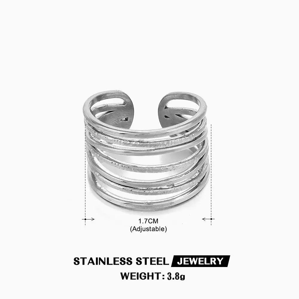 Gold Stainless Steel Heart Ring – Waterproof Hollow Heart Finger Ring for Women | Minimalist Fashion Jewelry Gift